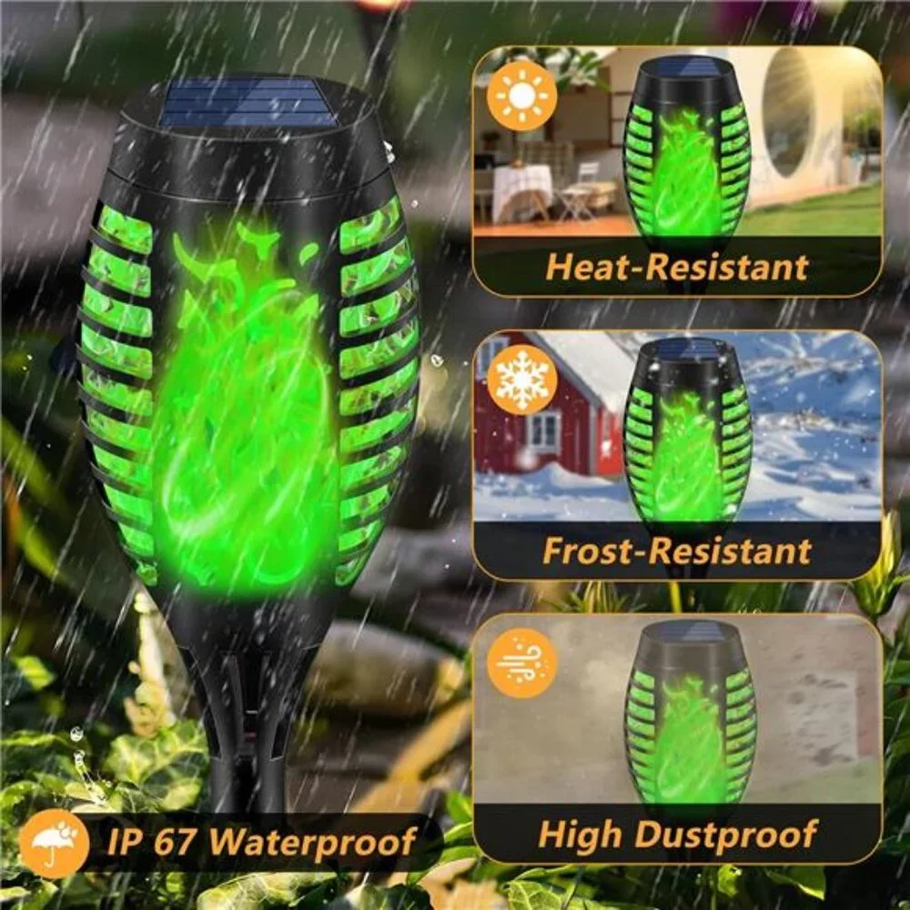 Solar Torch Lights for Garden Decor 8 Pack 12 LED Solar Lights for Outside